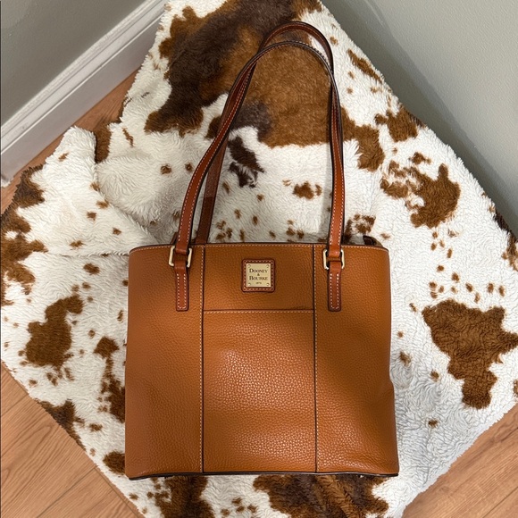 Dooney & Bourke French Caramel Lexington Pebble Grain Leather Tote Bag/ Like New - Picture 2 of 16